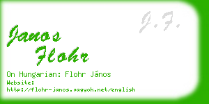 janos flohr business card